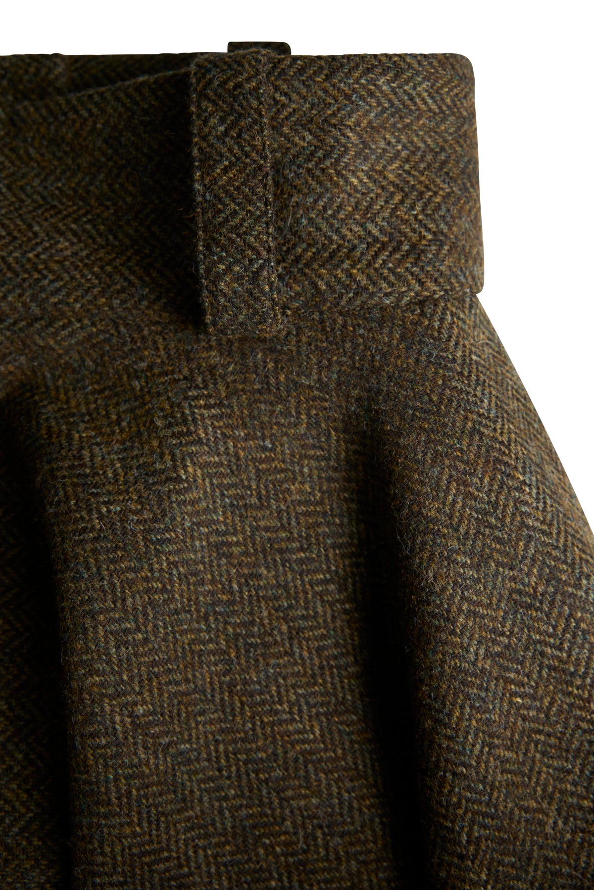360 Maxi Tweed Circle Skirt (Dark Green Herringbone)