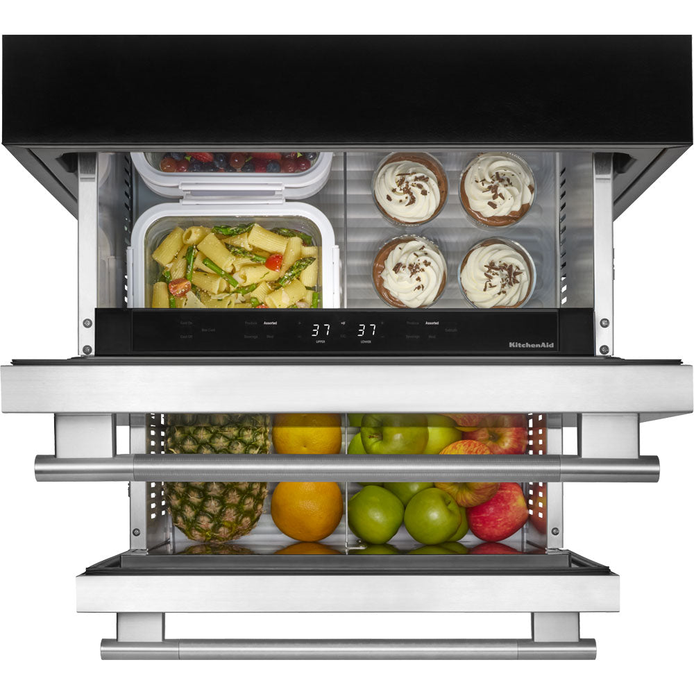 4.4 CuFt Undercounter Double-Drawer Refrigerator in Stainless Steel