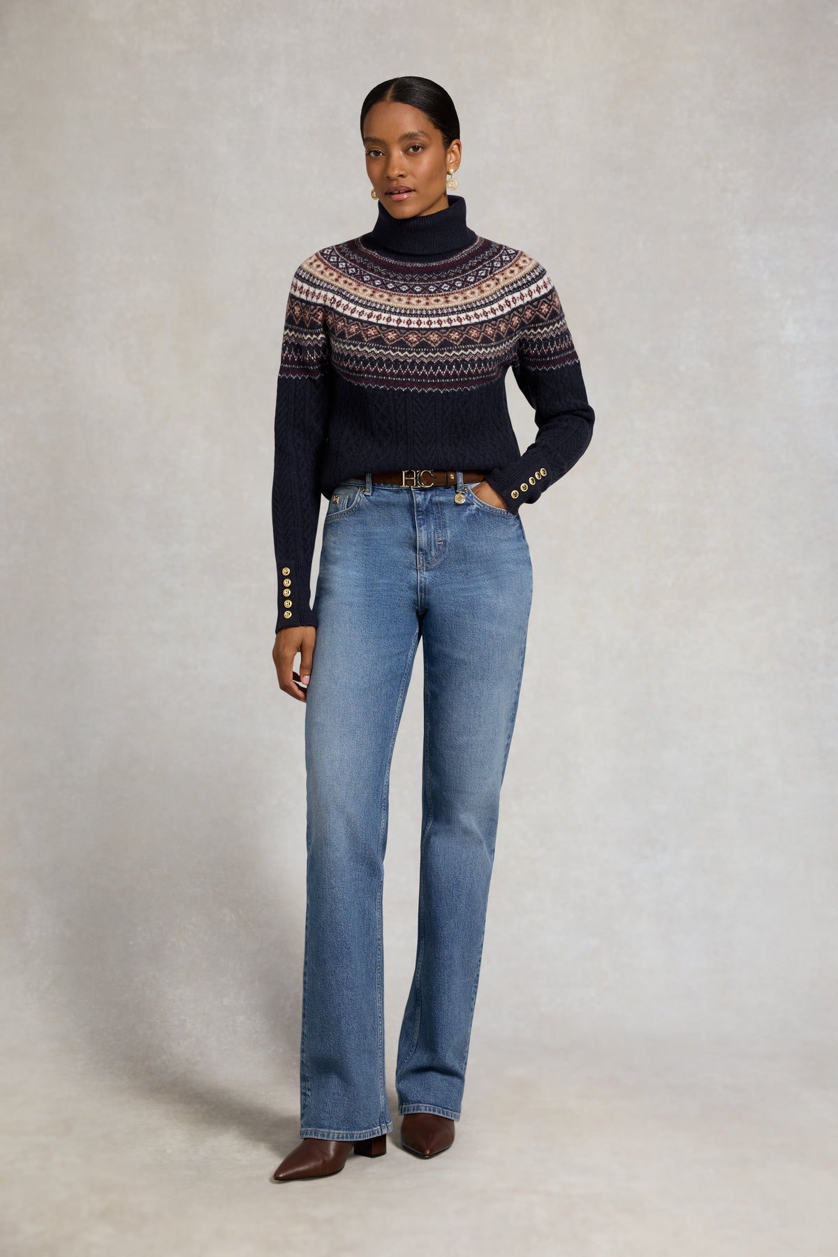 Rebecca Roll Neck Knit (Ink Navy)