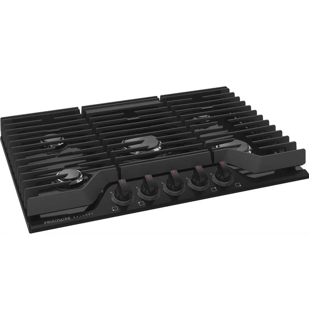 30" Gas Cooktop in Black with Bright Backlit LED Knobs