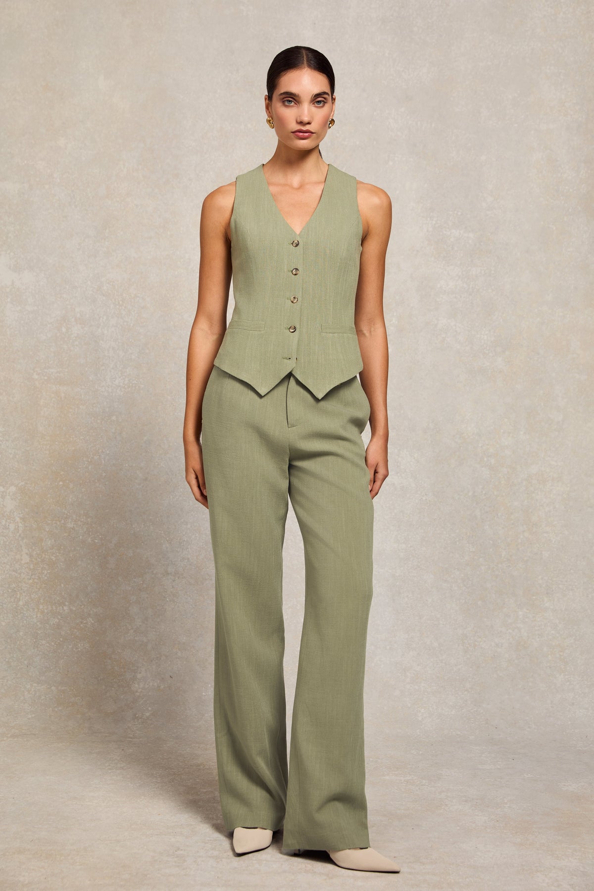 Hampton Waistcoat (Sage Linen)