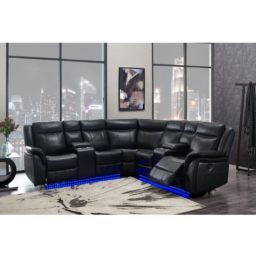 Tampa Power Reclining Sectional - Charcoal