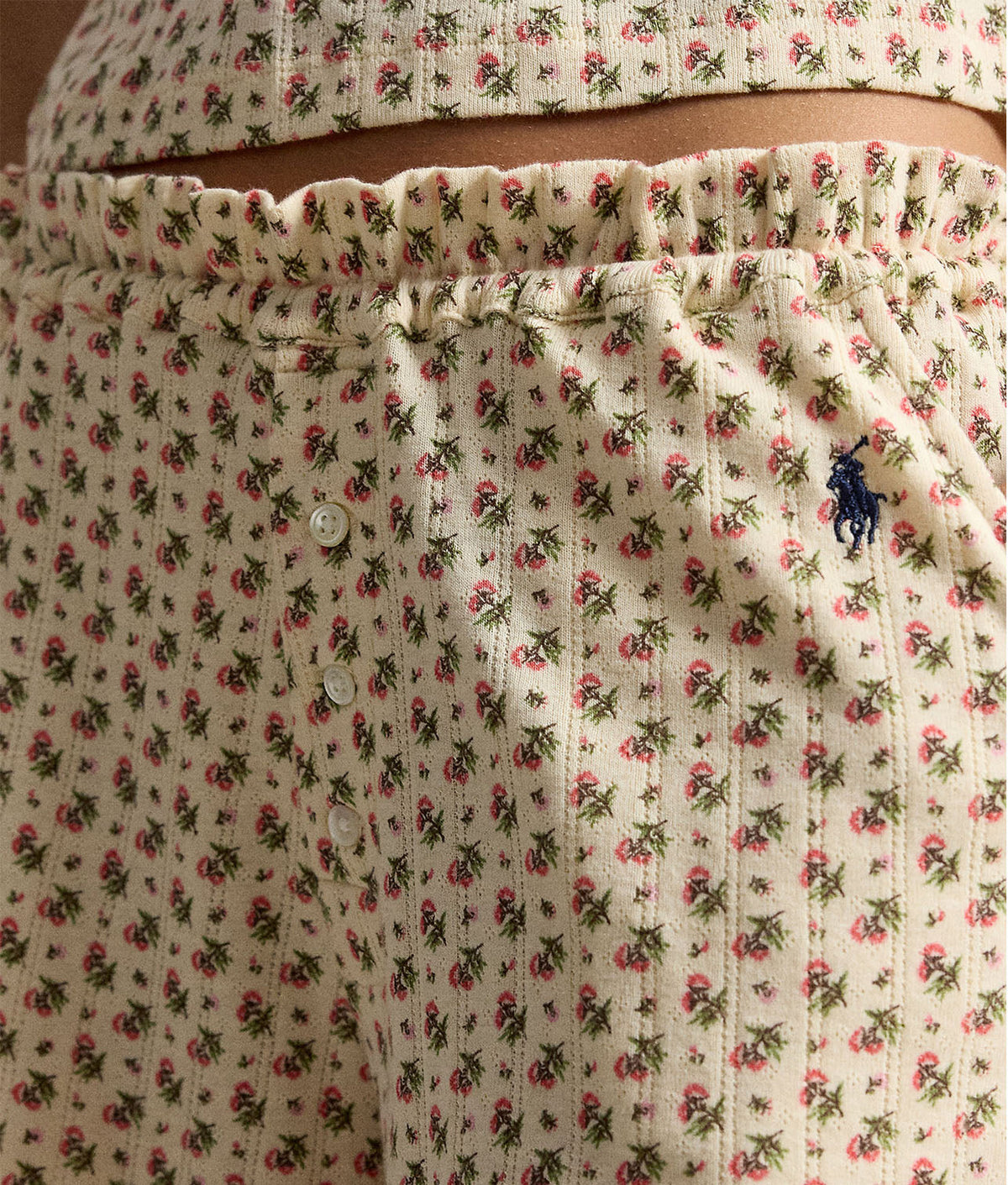 Pointelle Gathered Tank & Boxer Knit Set
