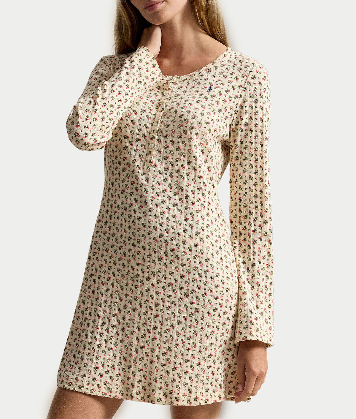 Pointelle Long Sleeve Dress
