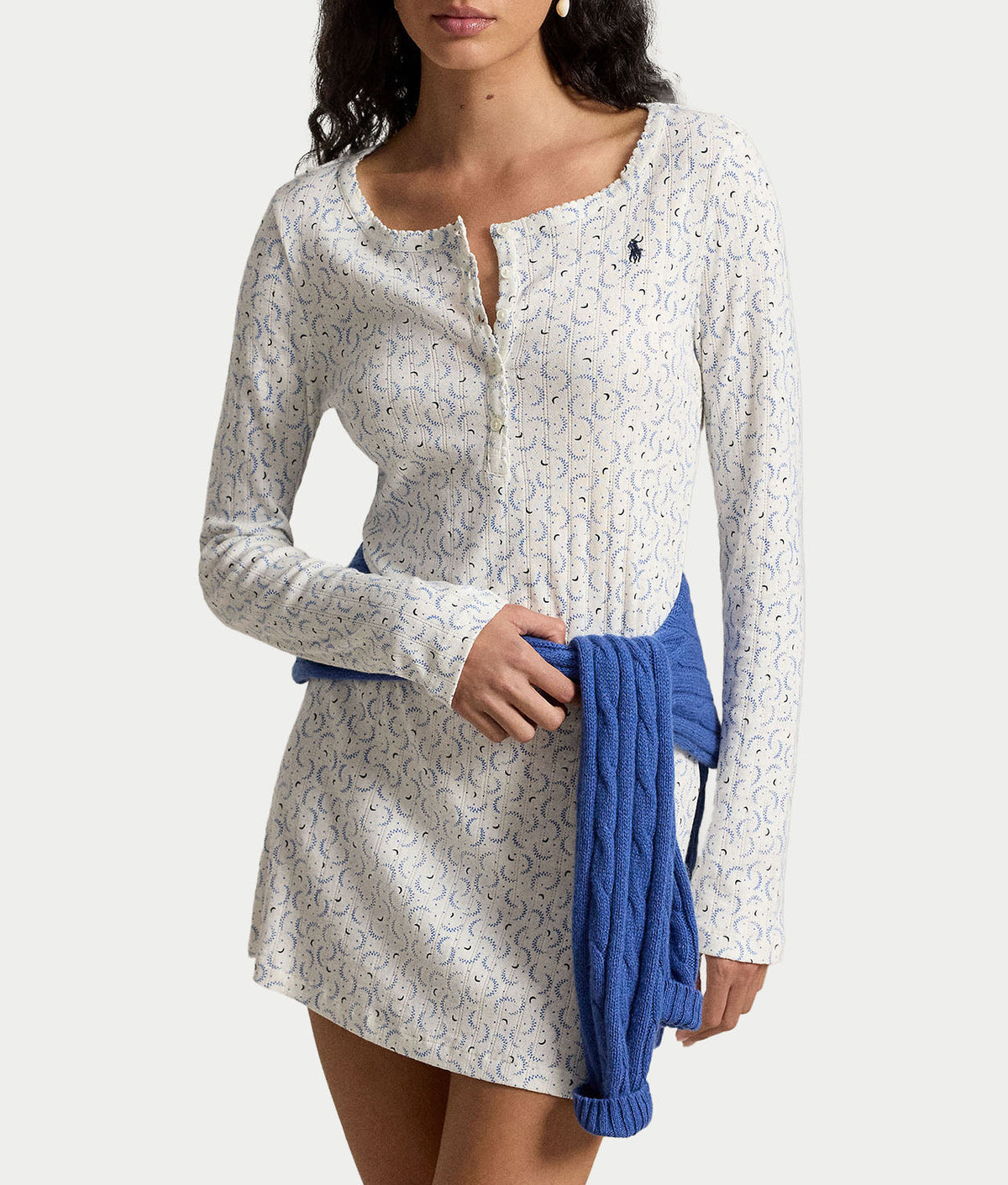Pointelle Long Sleeve Dress