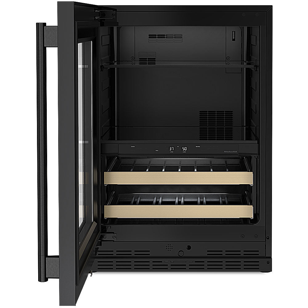 4.8 Cu. Ft. 24" Beverage Center with Glass Door and Wood-Front Racks