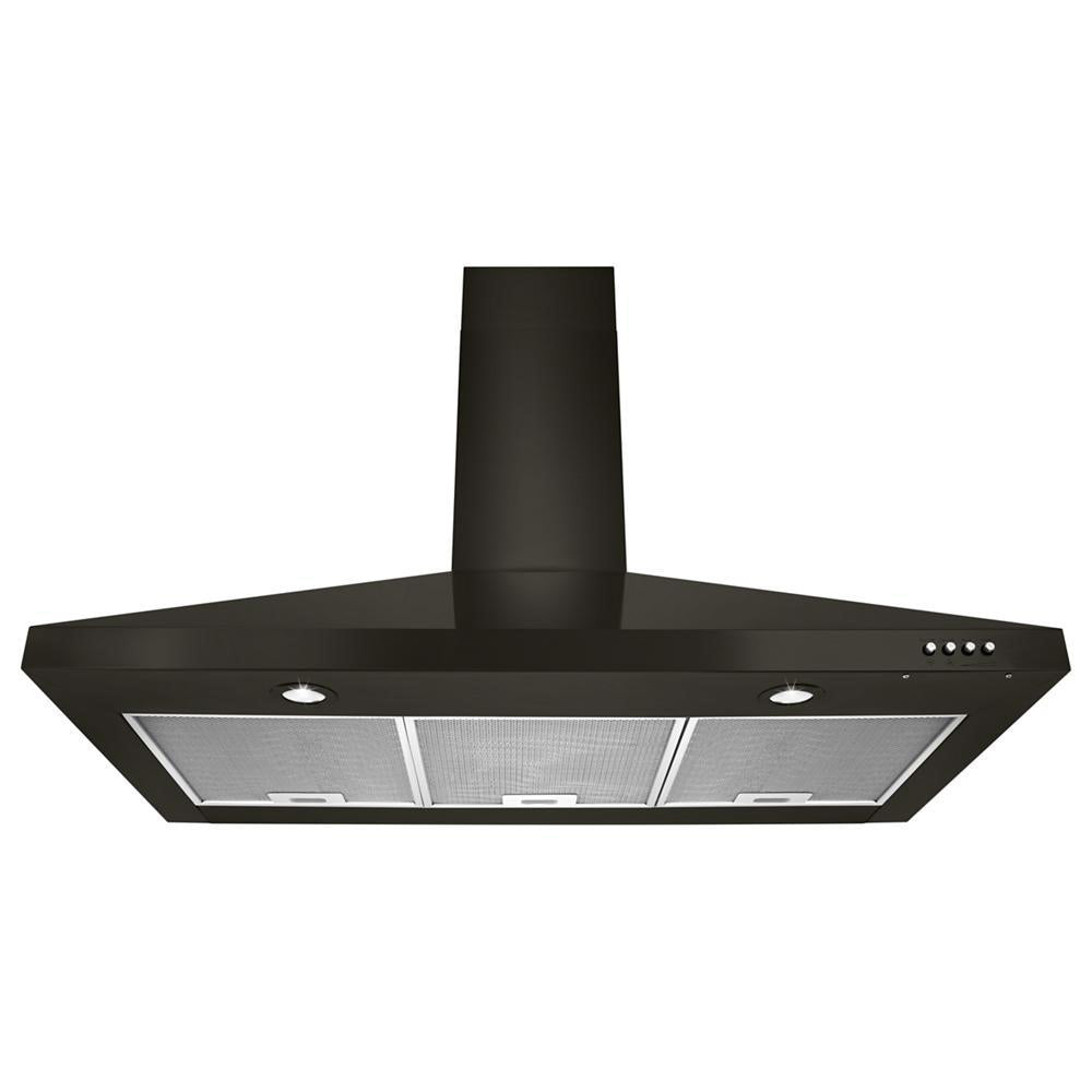 30-inch Contemporary Wall Mount Range Hood - Black Stainless