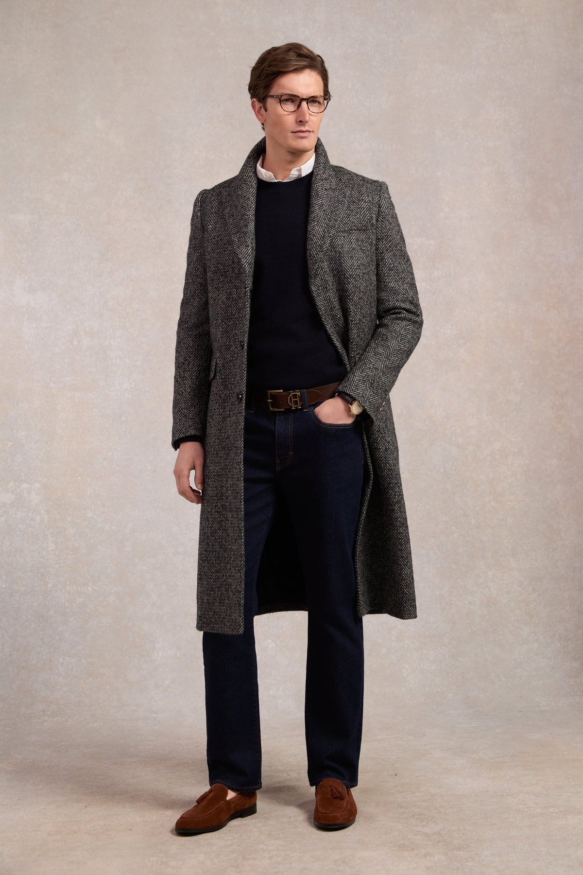The Fairford Coat (Ebony Herringbone)