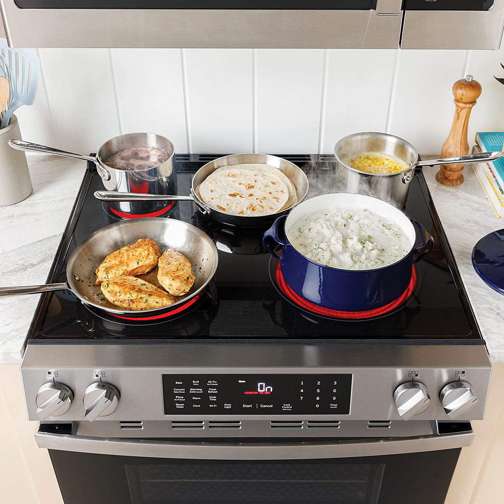 5.3 Cu. Ft. 5 Burner Electric Range with Self/Steam Clean - Black