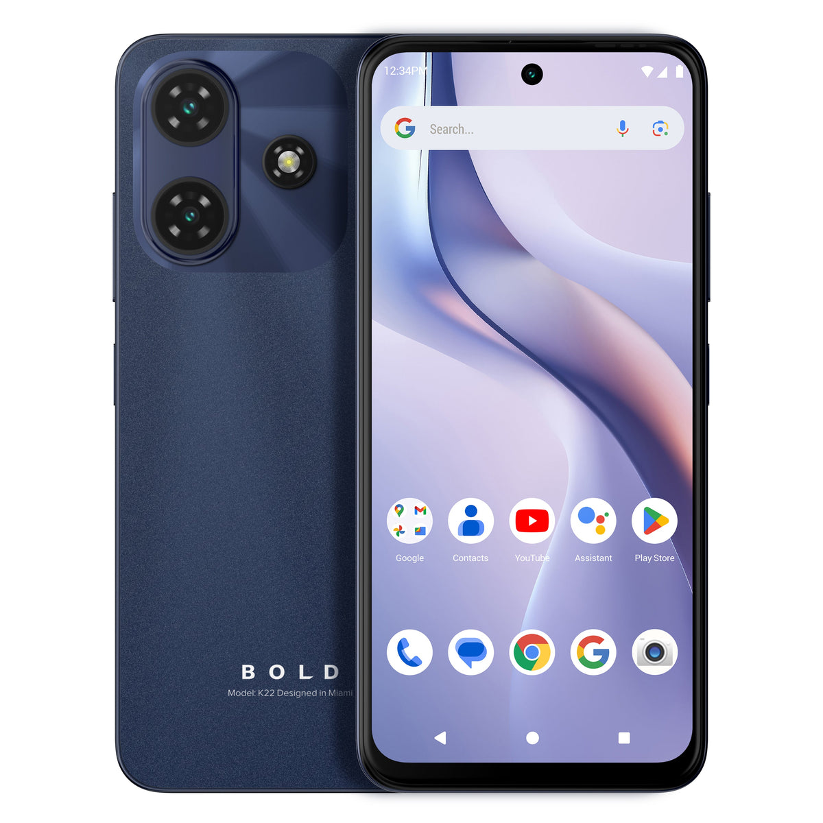 BOLD K22 5G 6.7” HD Infinity Dot Display 128GB Storage 4GB RAM +(8GB Xtra RAM) Blue