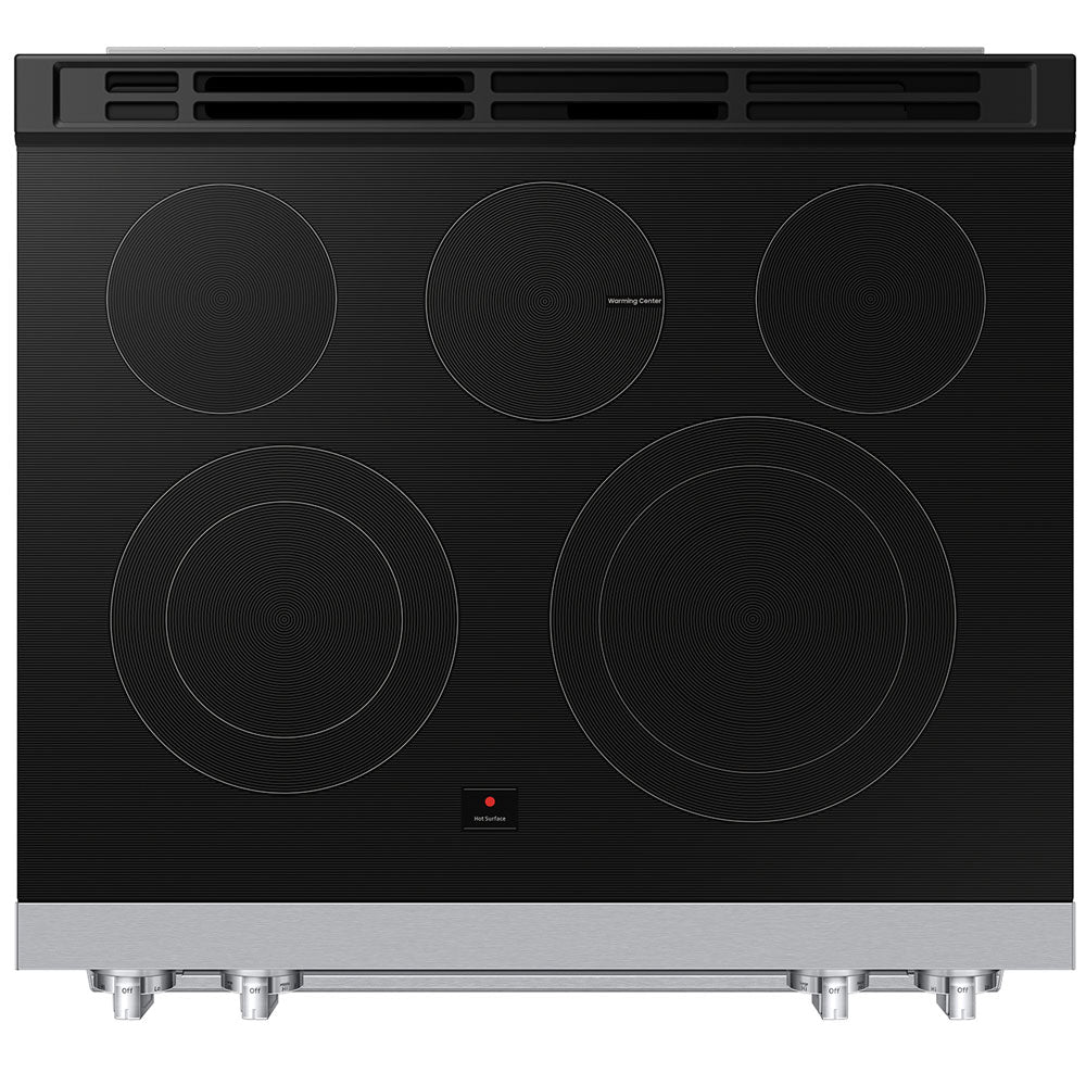 Bespoke 6.3 CuFt Smart Slide-In Electric Range in White Glass