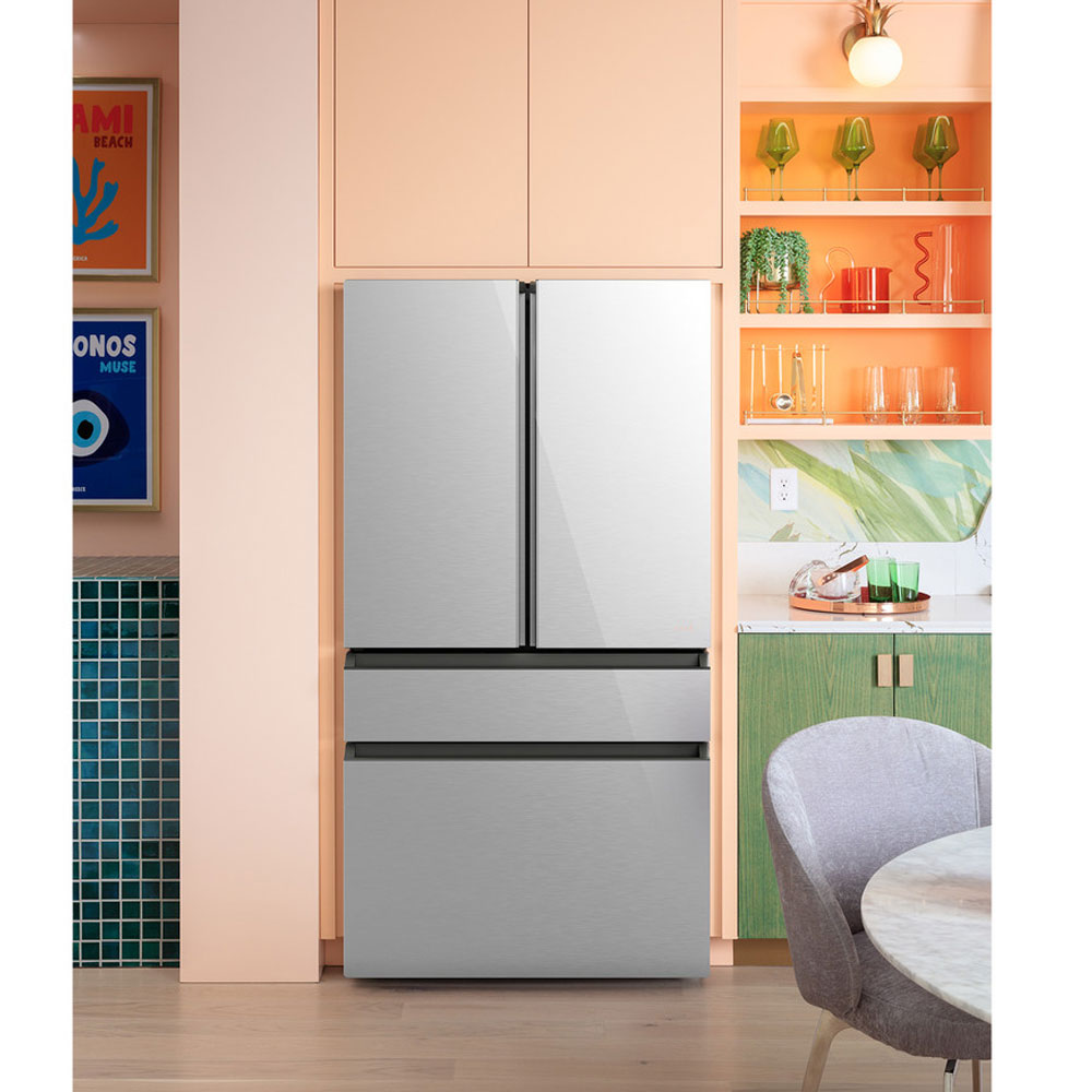 23.2 Cu. Ft. Smart Counter-Depth 4-Door French-Door Refrigerator - Stainless Steel