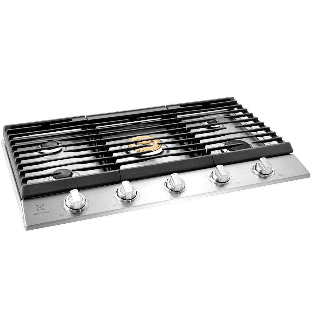 36" 4-Burner Gas Cooktop in Stainless Steel With Flexible Brass Power Burner