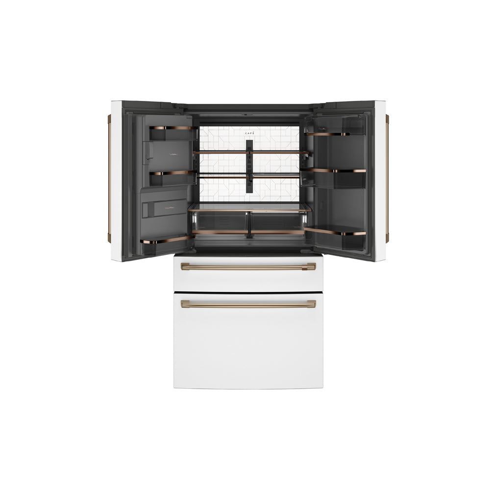 27.8 CuFt Smart 4-Door French Door Refrigerator With TwinChill evaporators In Matte White