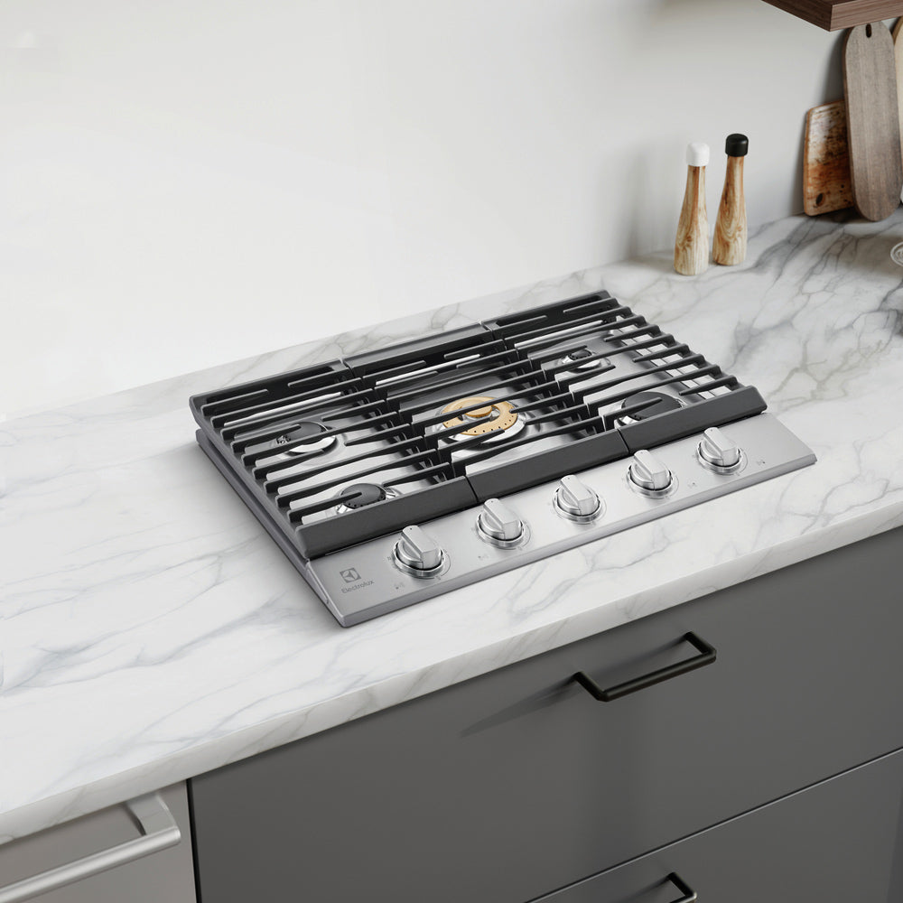 36" 4-Burner Gas Cooktop in Stainless Steel With Flexible Brass Power Burner