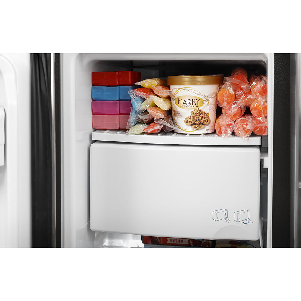 25.3 CuFt Counter Depth Side-by-Side Refrigerator in White with Advanced Water Filtration