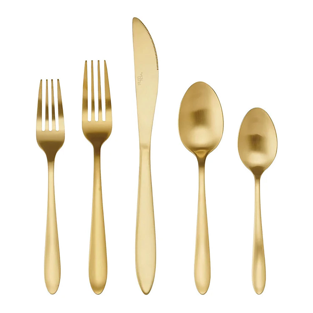 Satin Gold 20 Piece Flatware Set, Service for 4