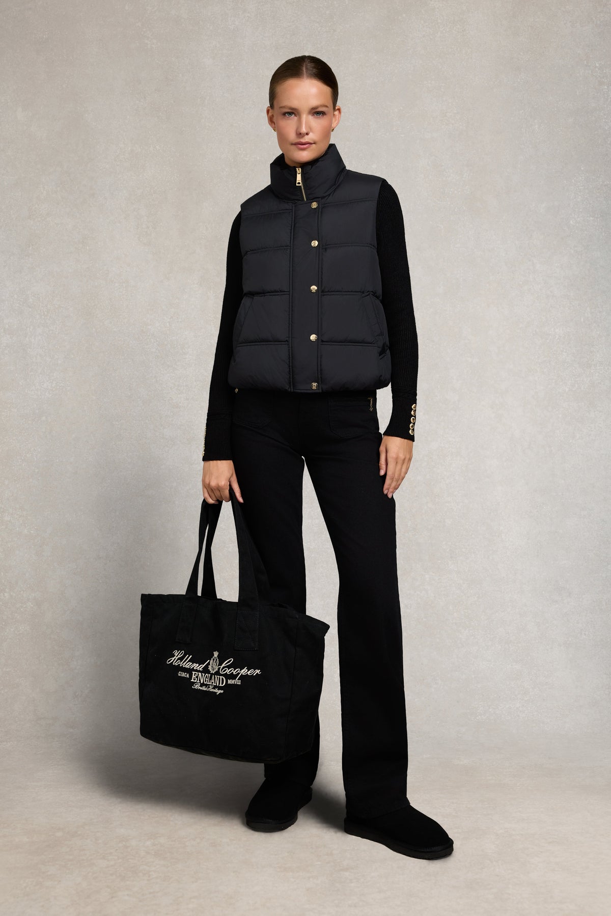 Essential Tote Bag (Black Ecru)