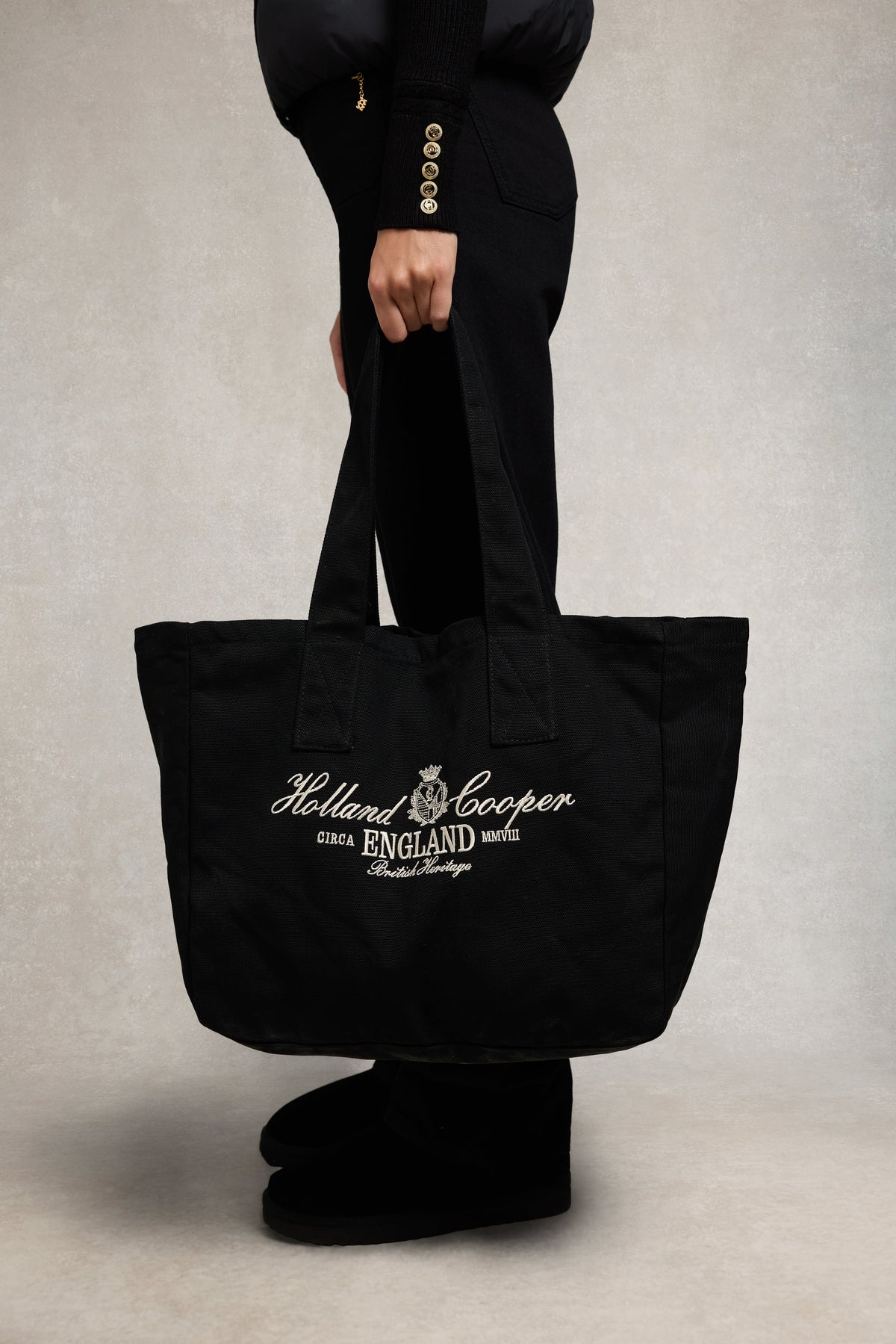 Essential Tote Bag (Black Ecru)