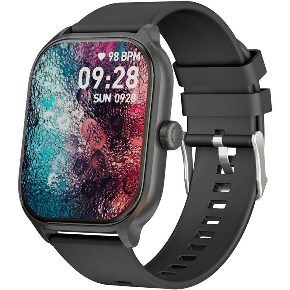 2" Touch Screen Smartwatch with Heart Rate Monitor - Black