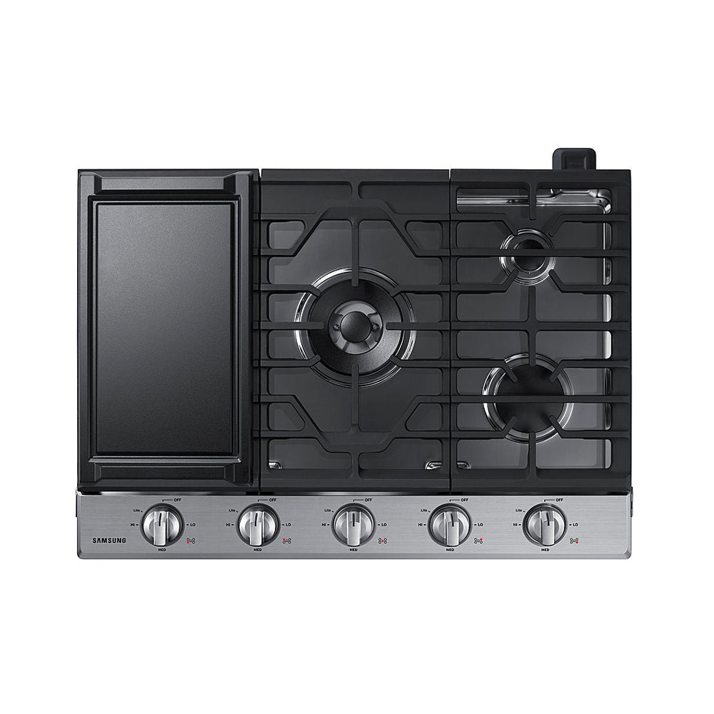 30-Inch Smart Gas Cooktop with Illuminated Knobs in Stainless Steel