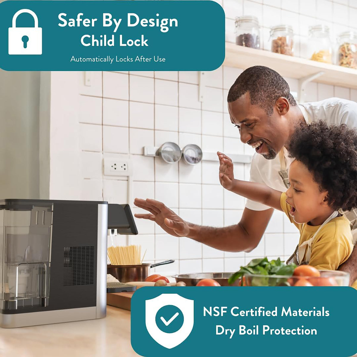 Aurora Countertop Quick Heating Hot Water Dispenser, Water Cooler, Electric Kettle, Water Filter