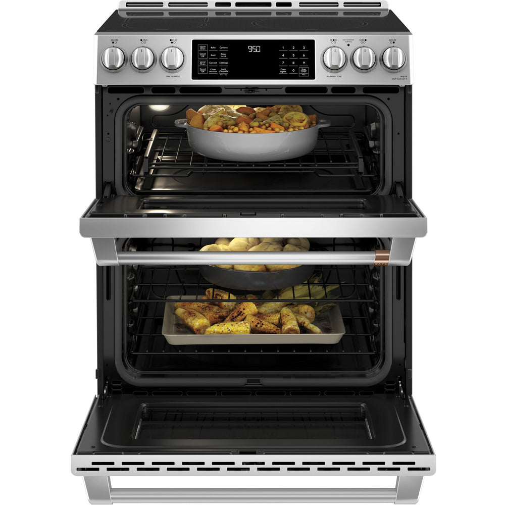6.7 CuFt Smart Convection Slide-In Double Oven Range in Stainless Steel