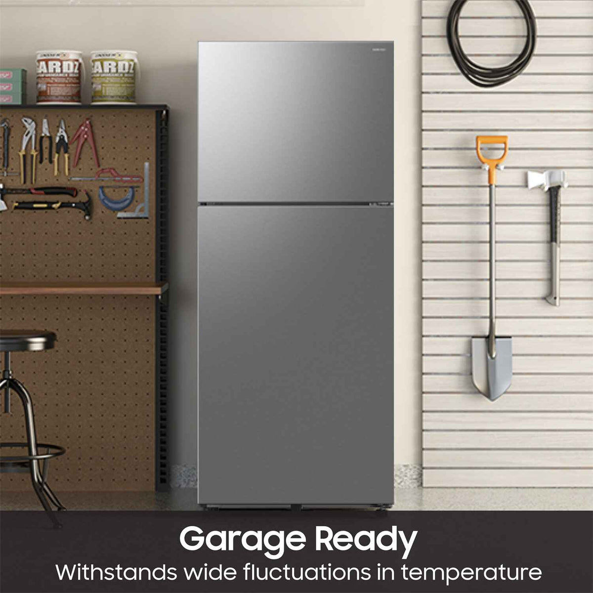 18 CuFt Top Freezer Refrigerator - Stainless Steel