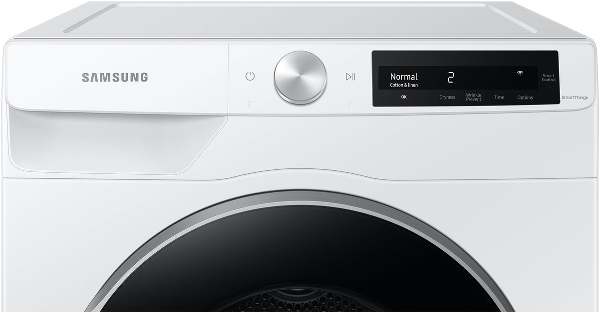 4.0 CuFt Smart Steam White Electric Dryer with Heat Pump Technology
