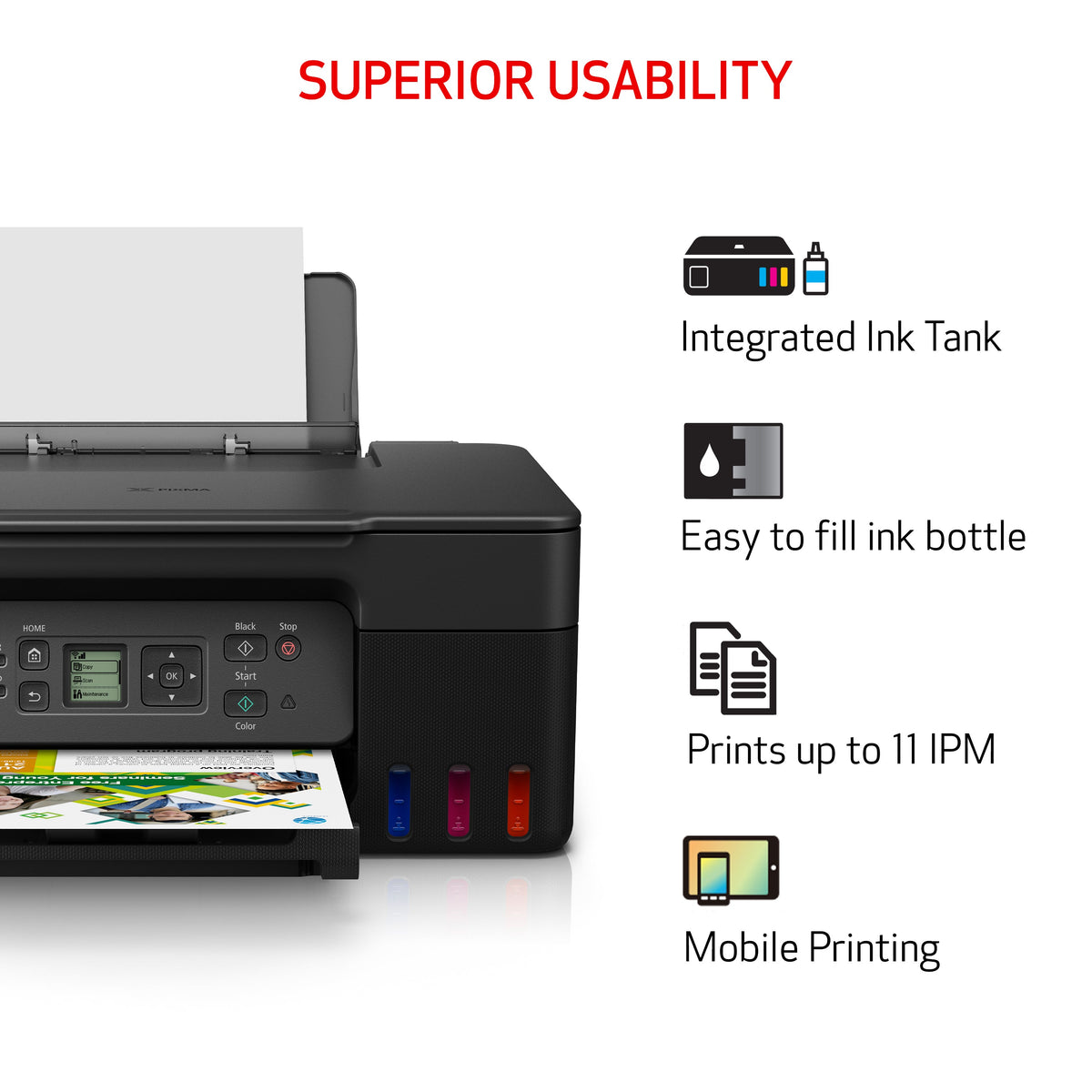 PIXMA G3270 MegaTank Inkjet Printer - Black