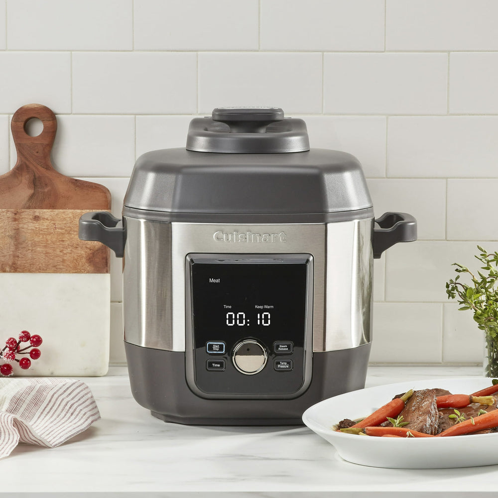 12-in-1 Multicooker, 6 Quart - Stainless Steel and Black