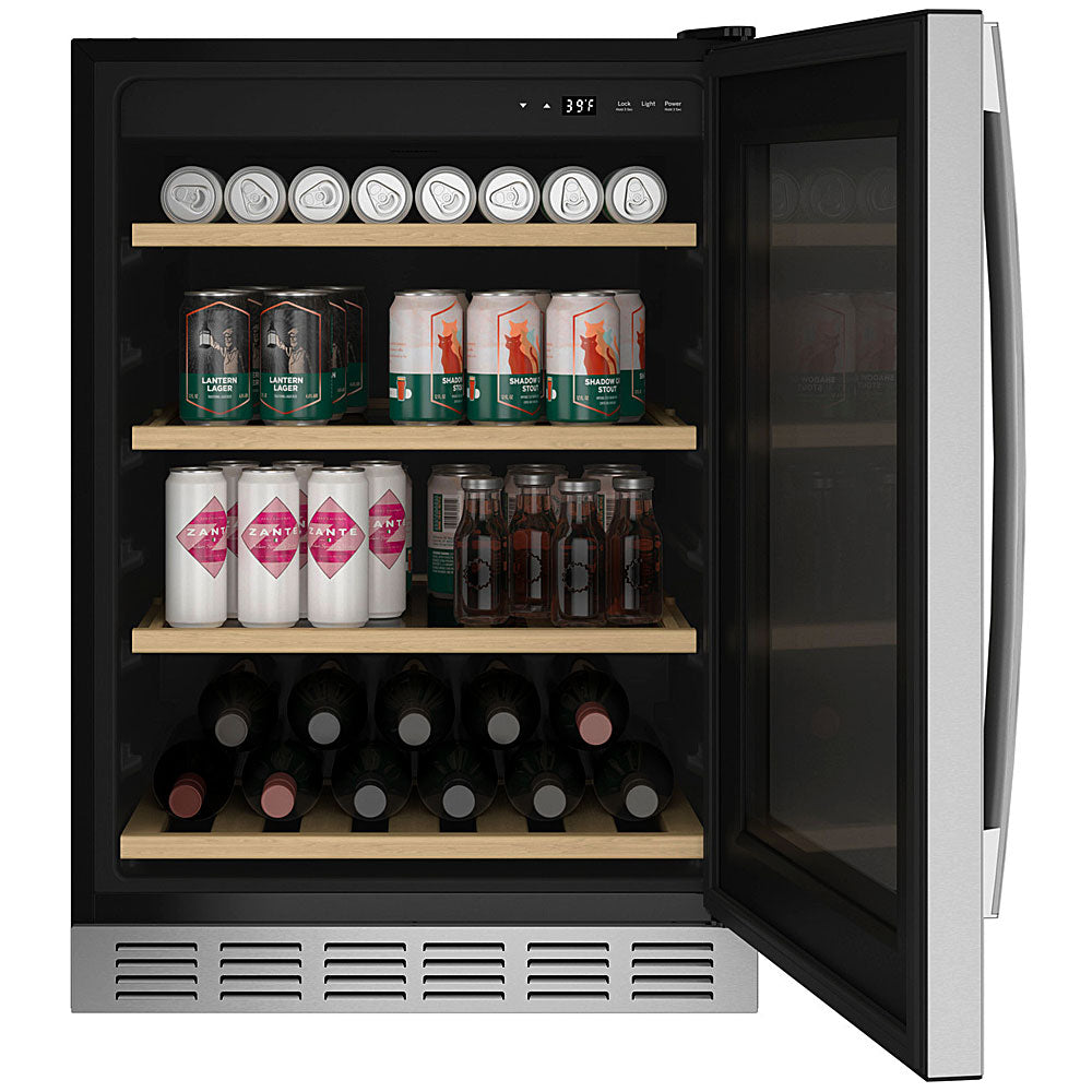 5.1 CuFt 155 Can/52-Bottle Beverage Center in Stainless Steel