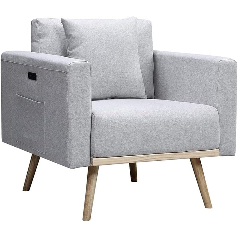 Easton Light Gray Linen Fabric Chair