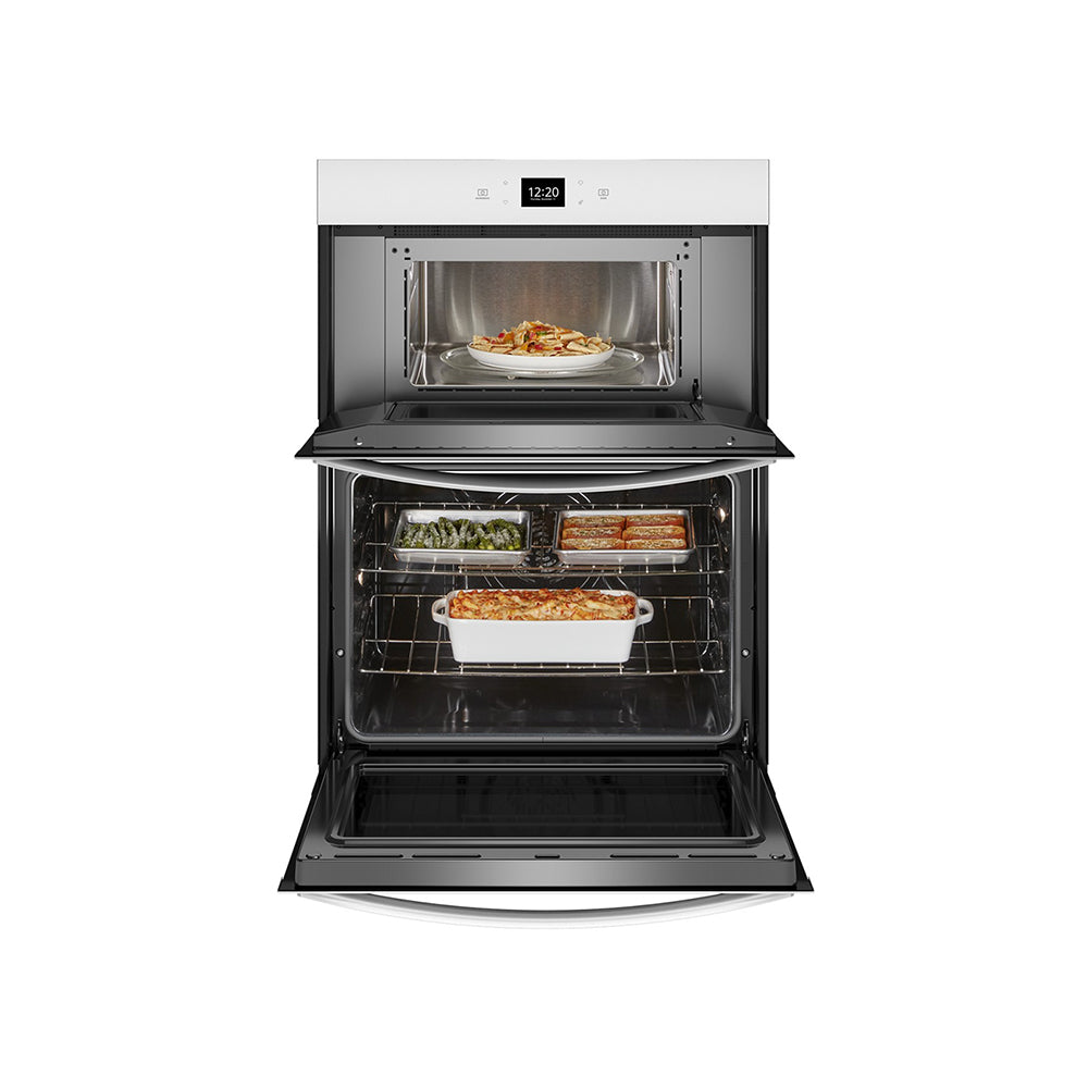 27'' Smart Built-In Electric Convection Double Wall Oven in White with Air Fry