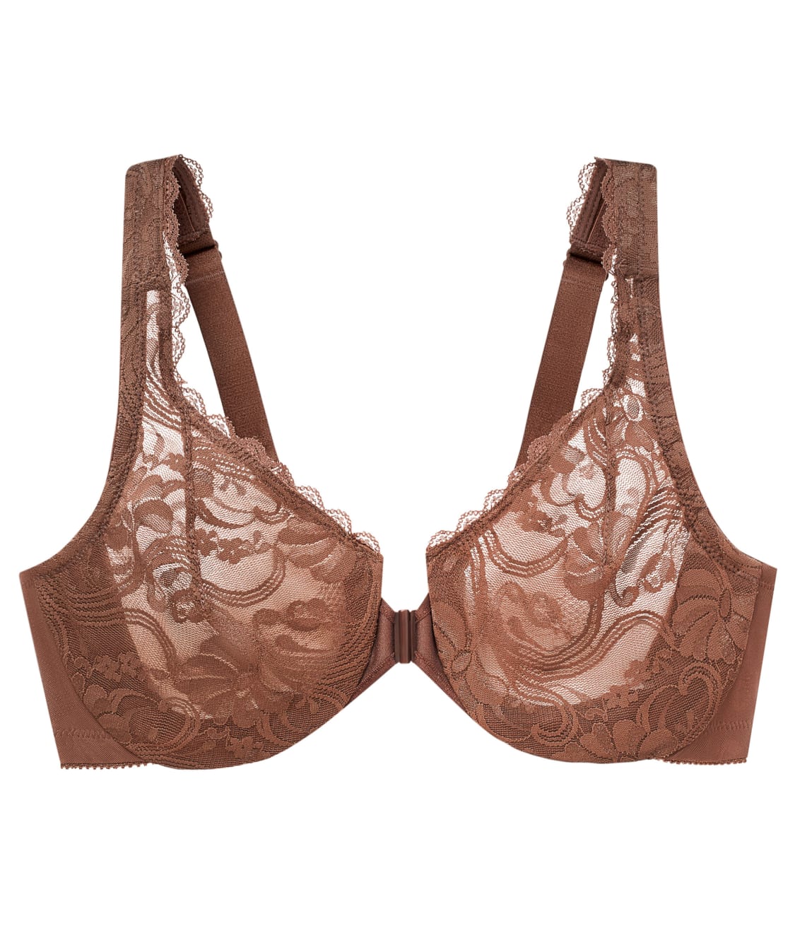 WonderWire Front-Close Stretch Lace Bra
