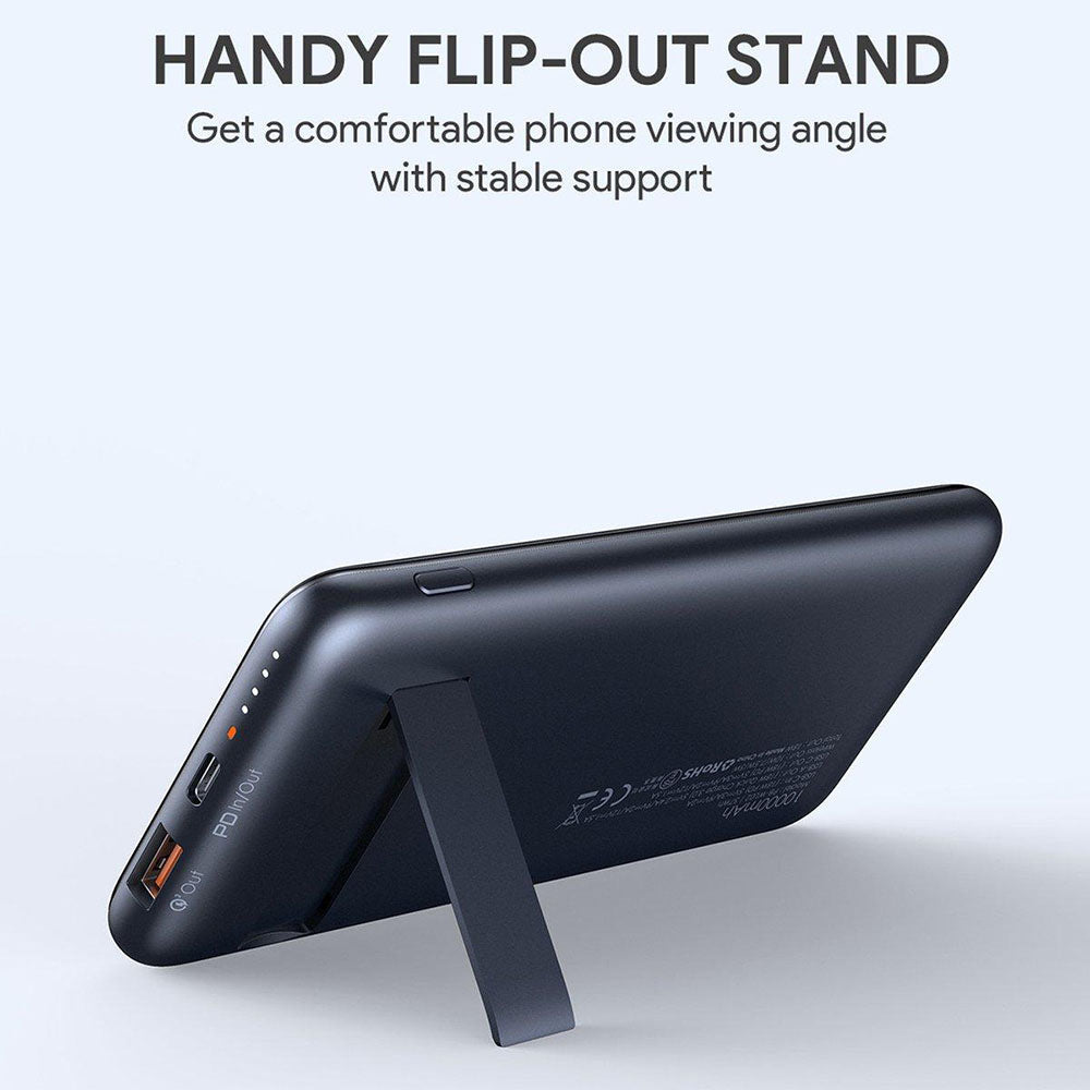 18W PD QC 3.0 10000mAh Power Bank With Stand & Wireless Charging