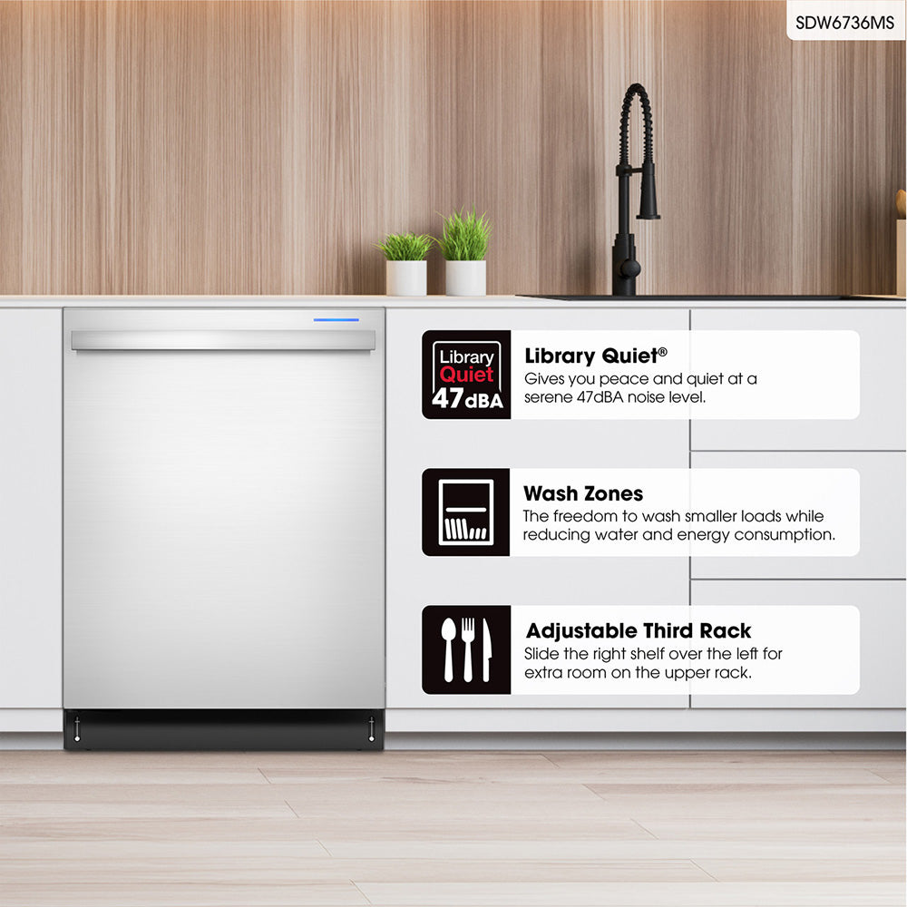 47 dBA Top Control Dishwasher in Stainless Steel