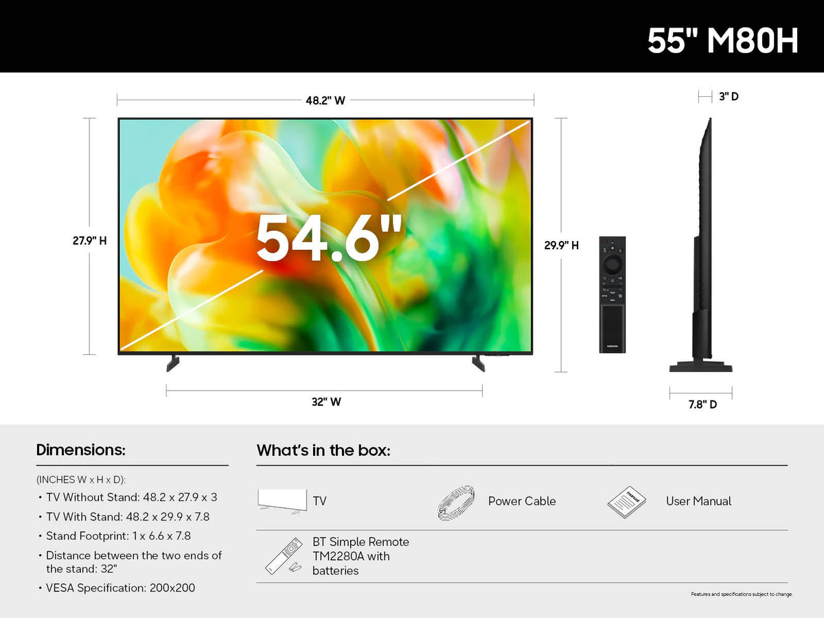 Samsung 55" Class M80H Series Mini LED 4K UHD Vision AI Smart Tizen TV (2026)