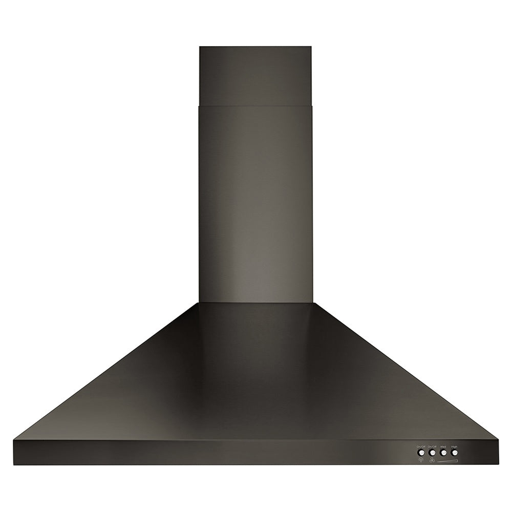 30-inch Contemporary Wall Mount Range Hood - Black Stainless