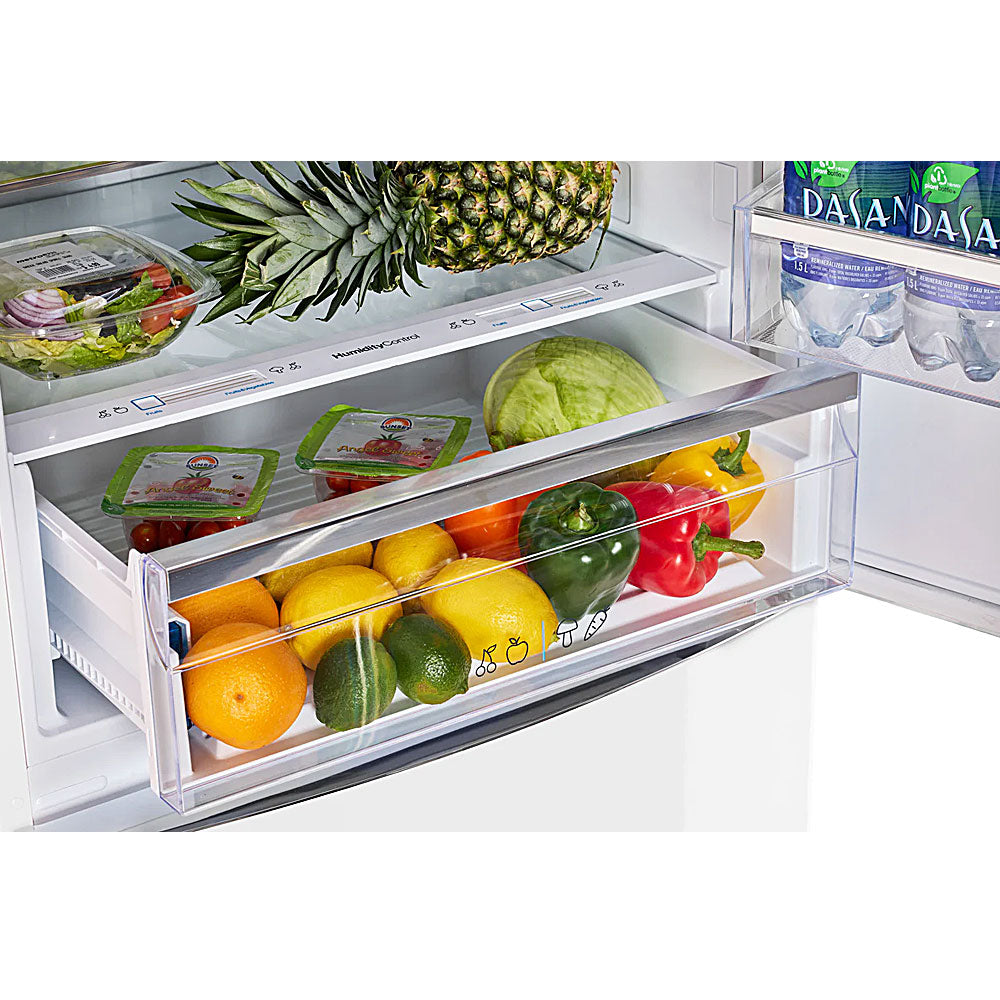 16.7 CuFt Classic Retro Counter Depth Bottom Freezer Refrigerator in Marshmallow White