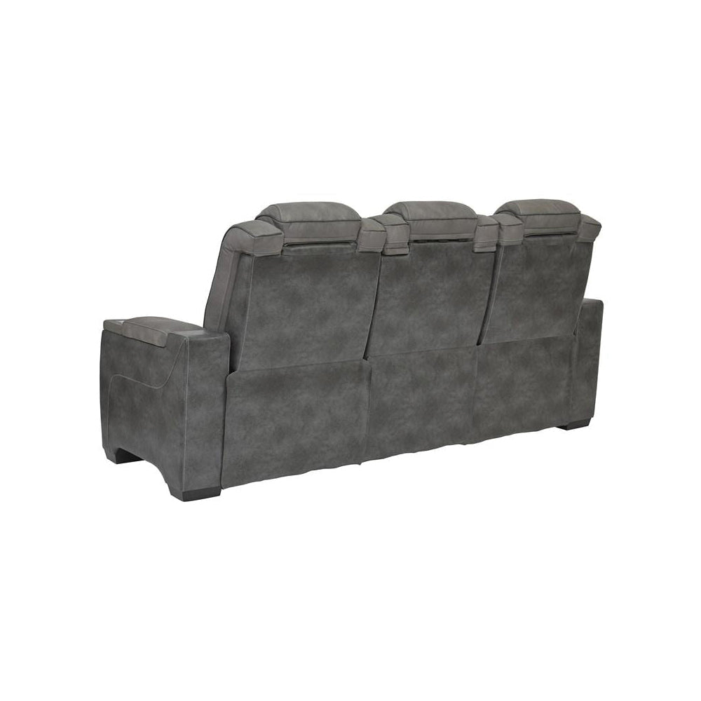 Next-Gen DuraPella Power Reclining Leather Look Sofa - Gray