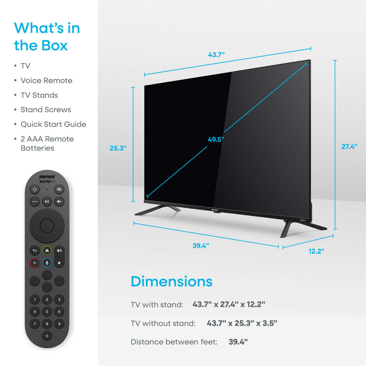 50” 4K UHD HDR Frameless Xumo TV