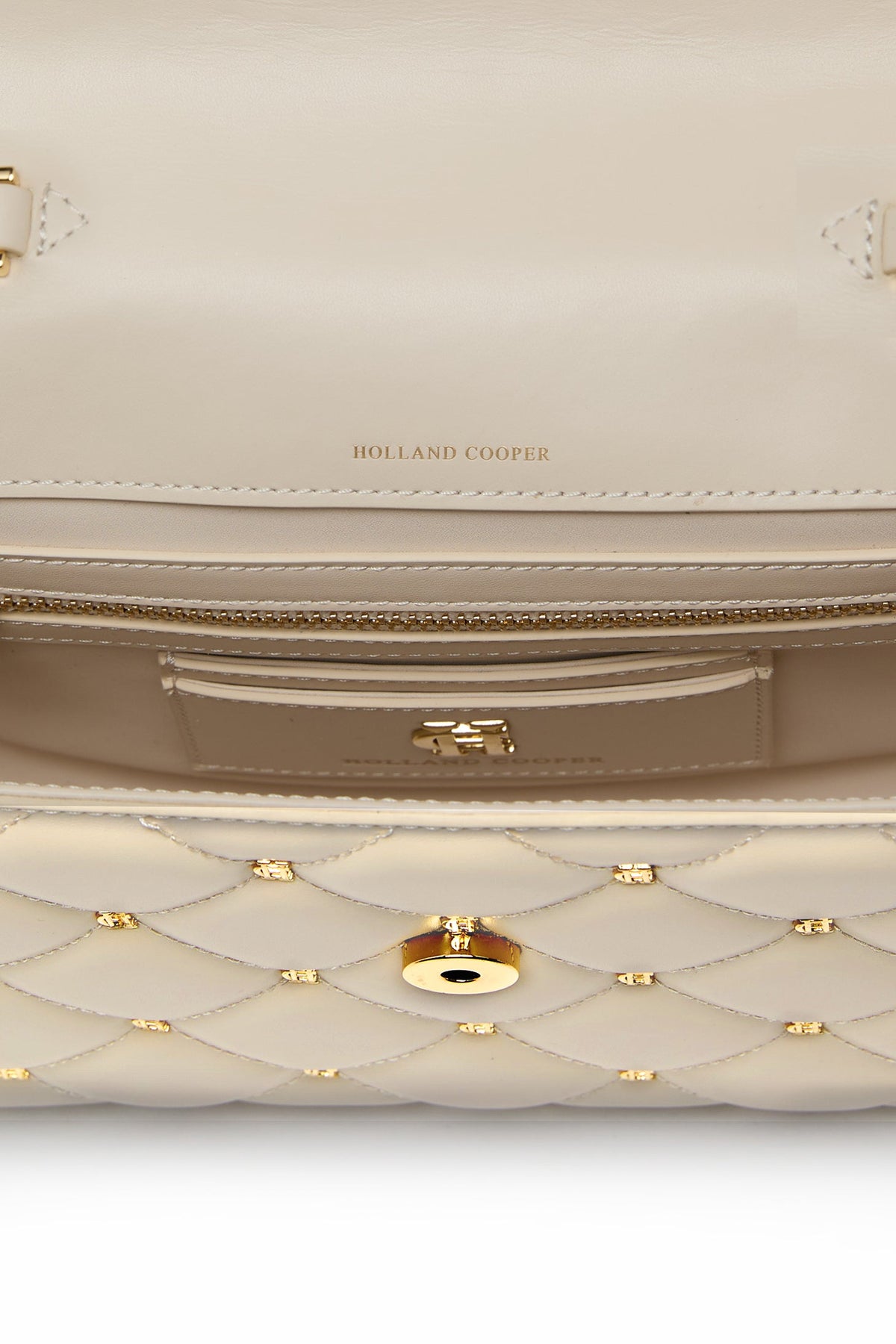 Abbot Quilted Clutch Bag (Cream)