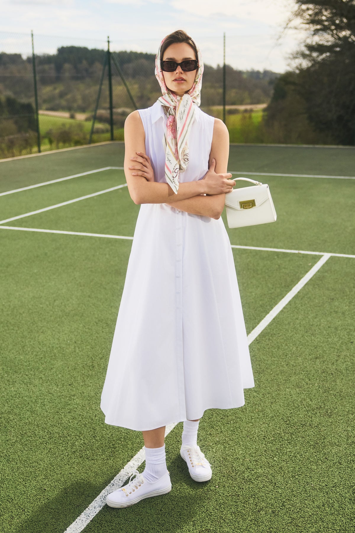 Aimee Sleeveless Dress (White)