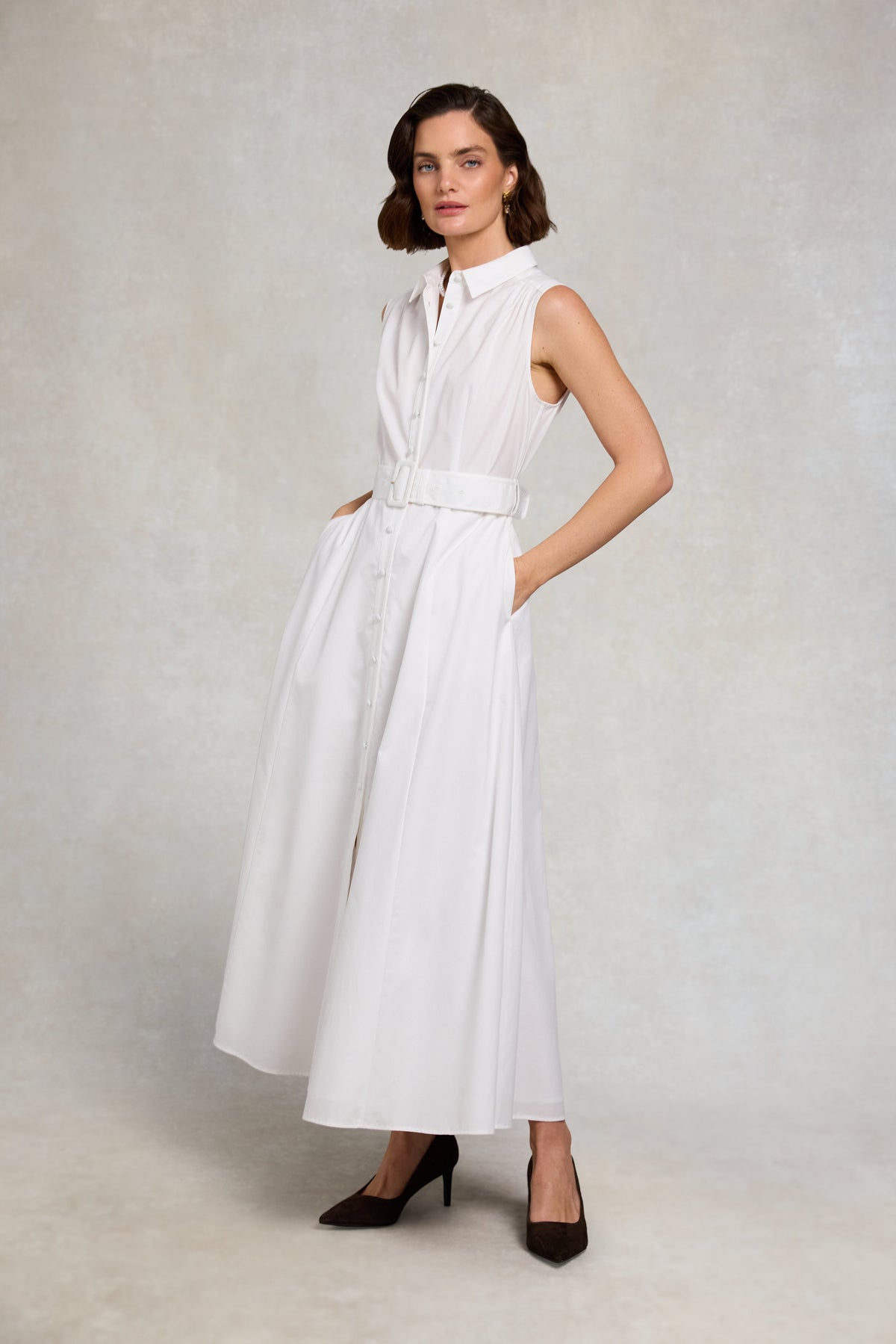 Aimee Sleeveless Dress (White)
