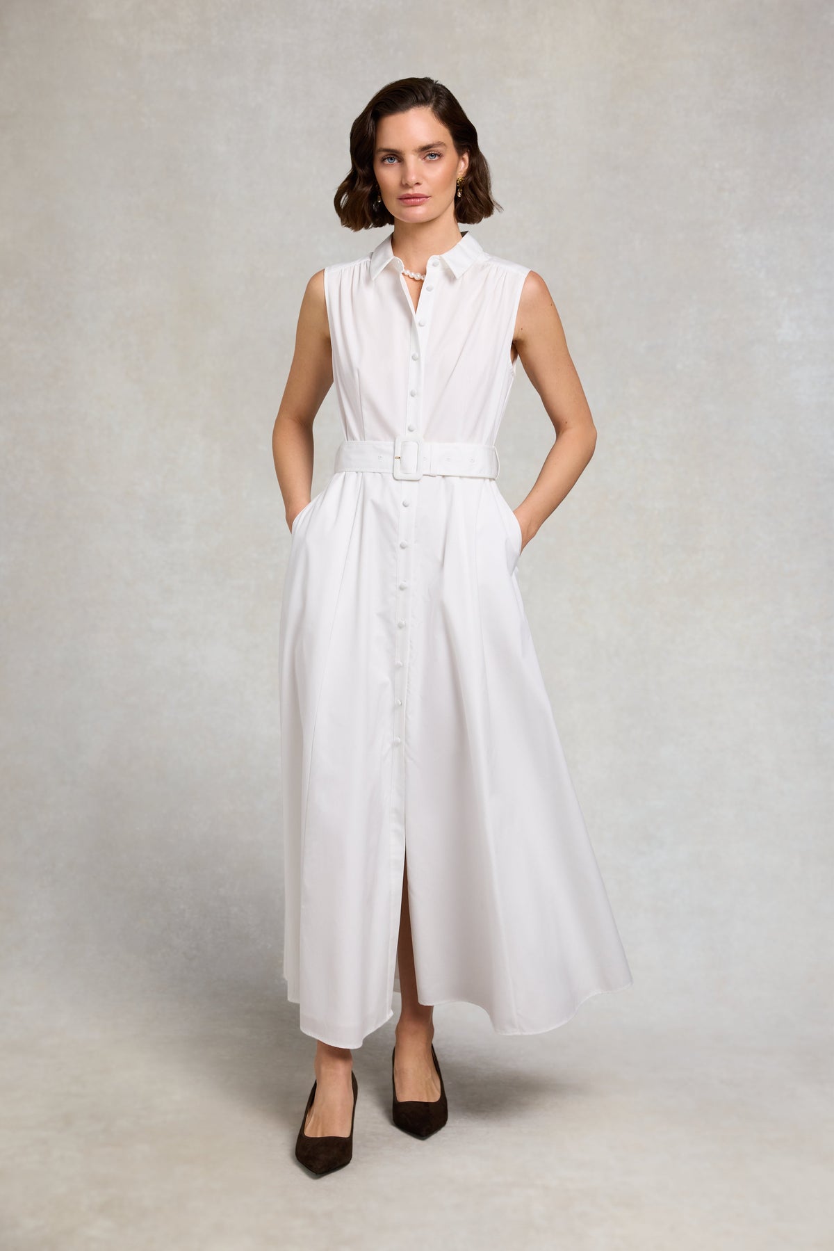Aimee Sleeveless Dress (White)