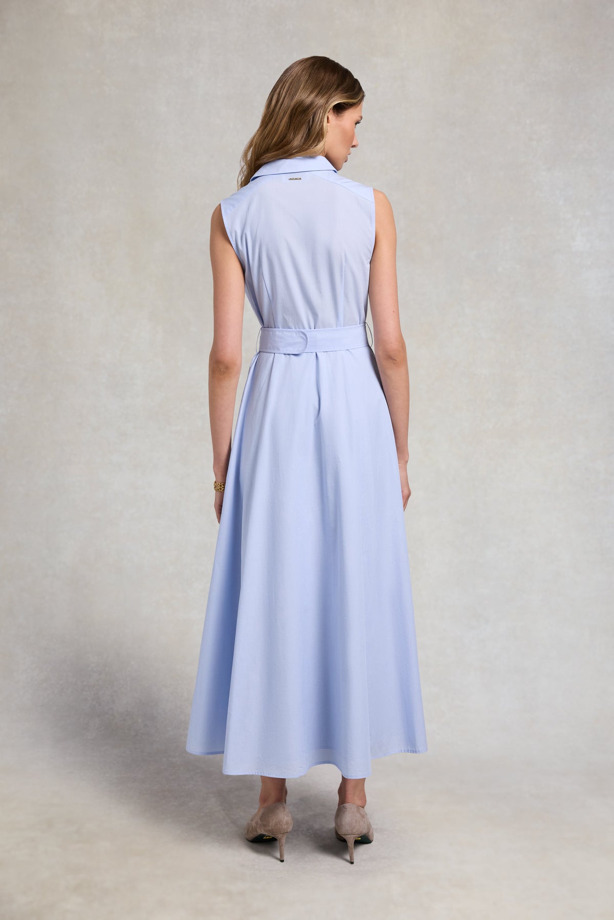 Aimee Sleeveless Dress (Light Blue Chambray)