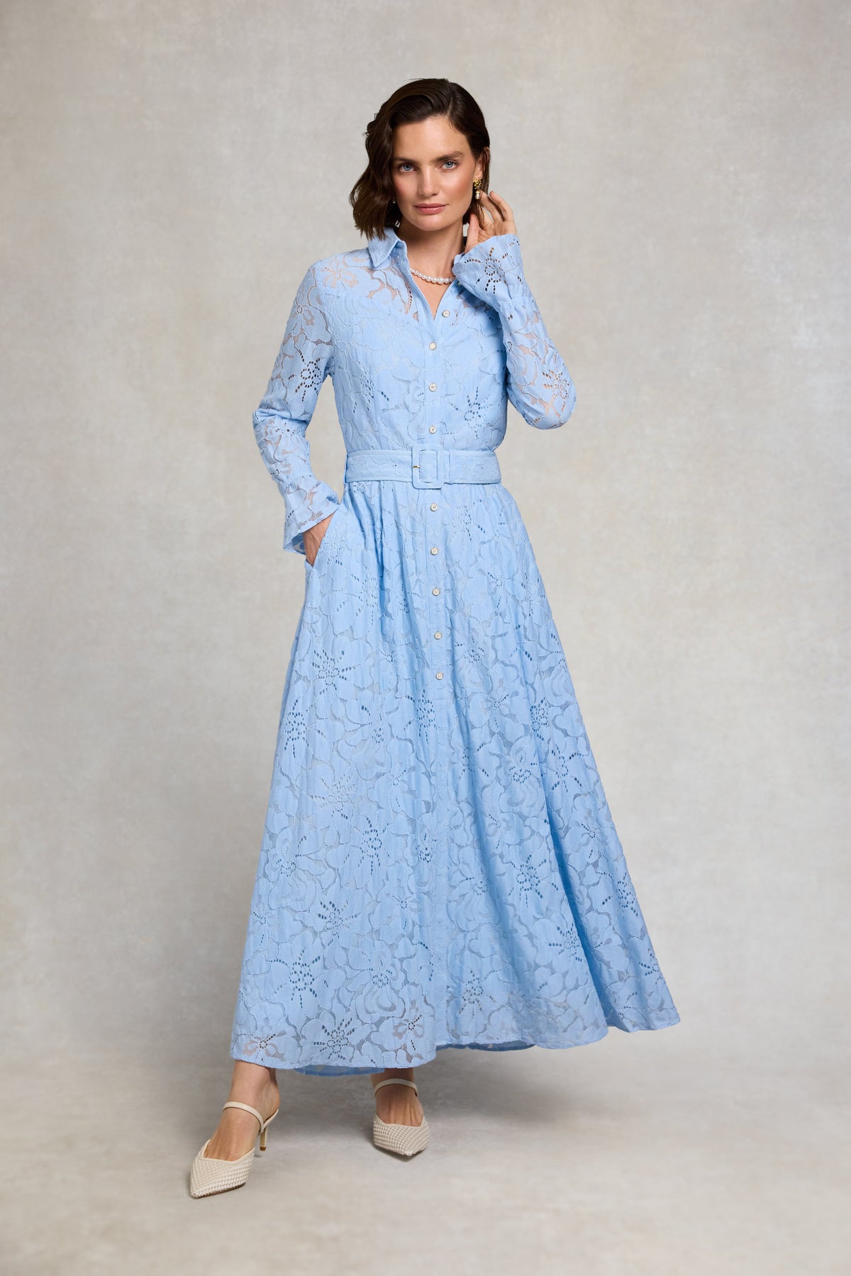 Annabel Lace Dress (Pale Blue)