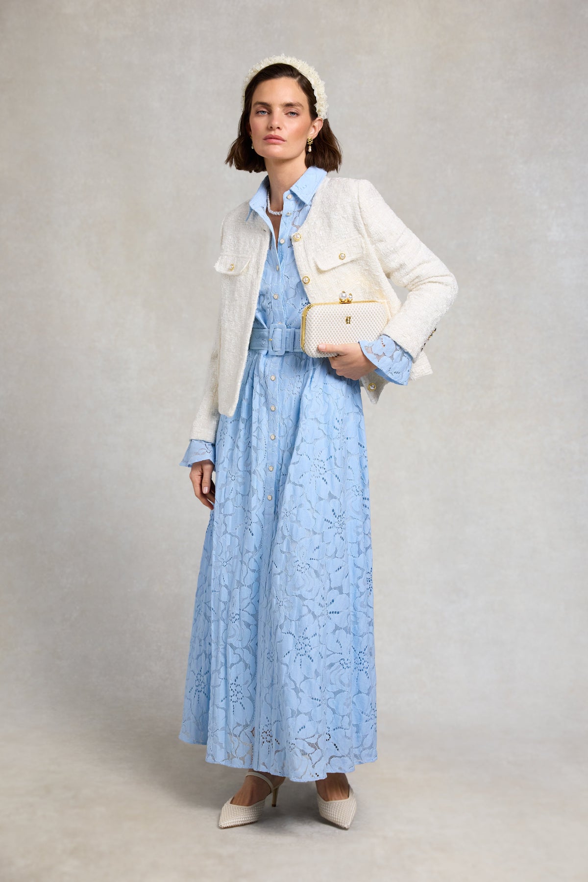 Annabel Lace Dress (Pale Blue)