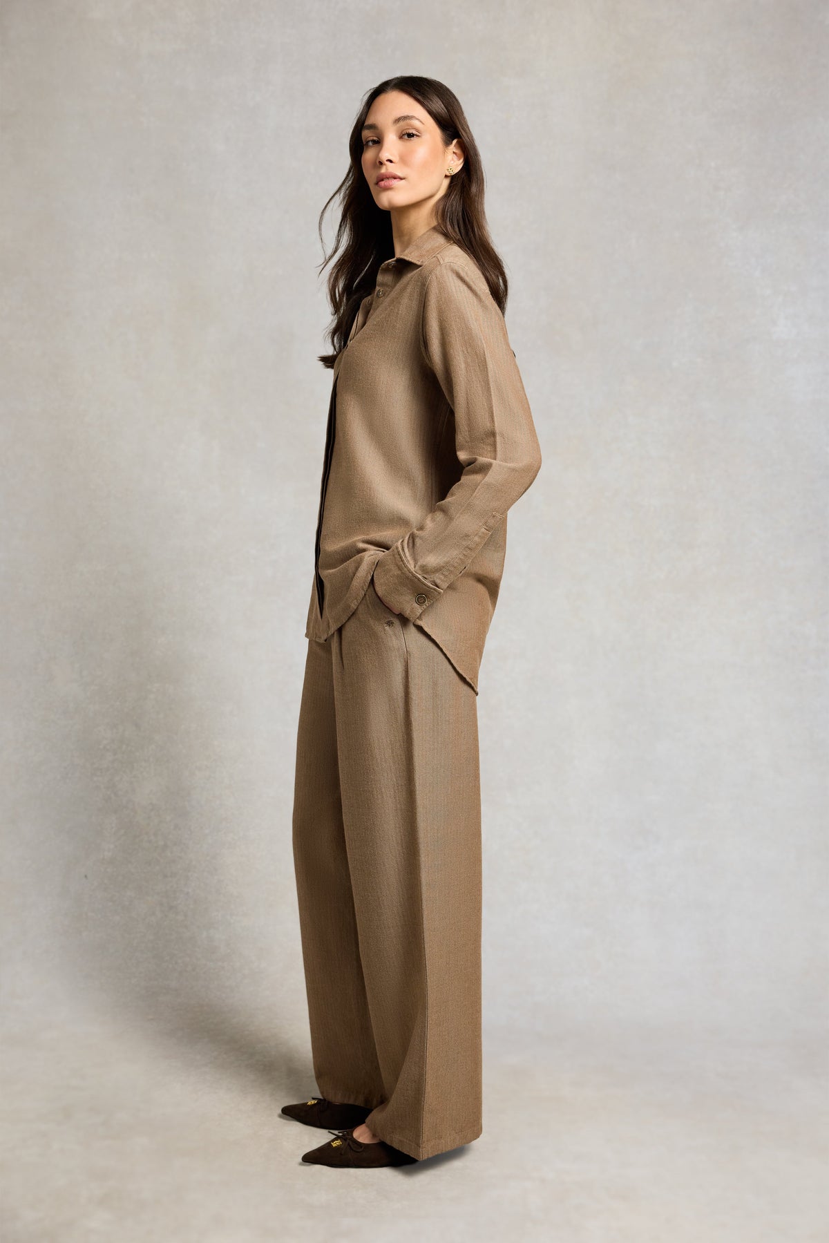 Aster Trouser (Tobacco Herringbone)
